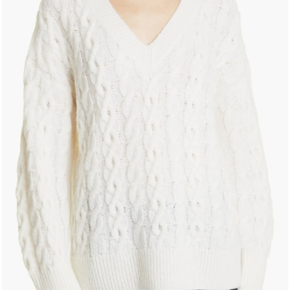 Vince Lattice Cable Knit Wool/Alpaca Blend Sweater Sz. S/P